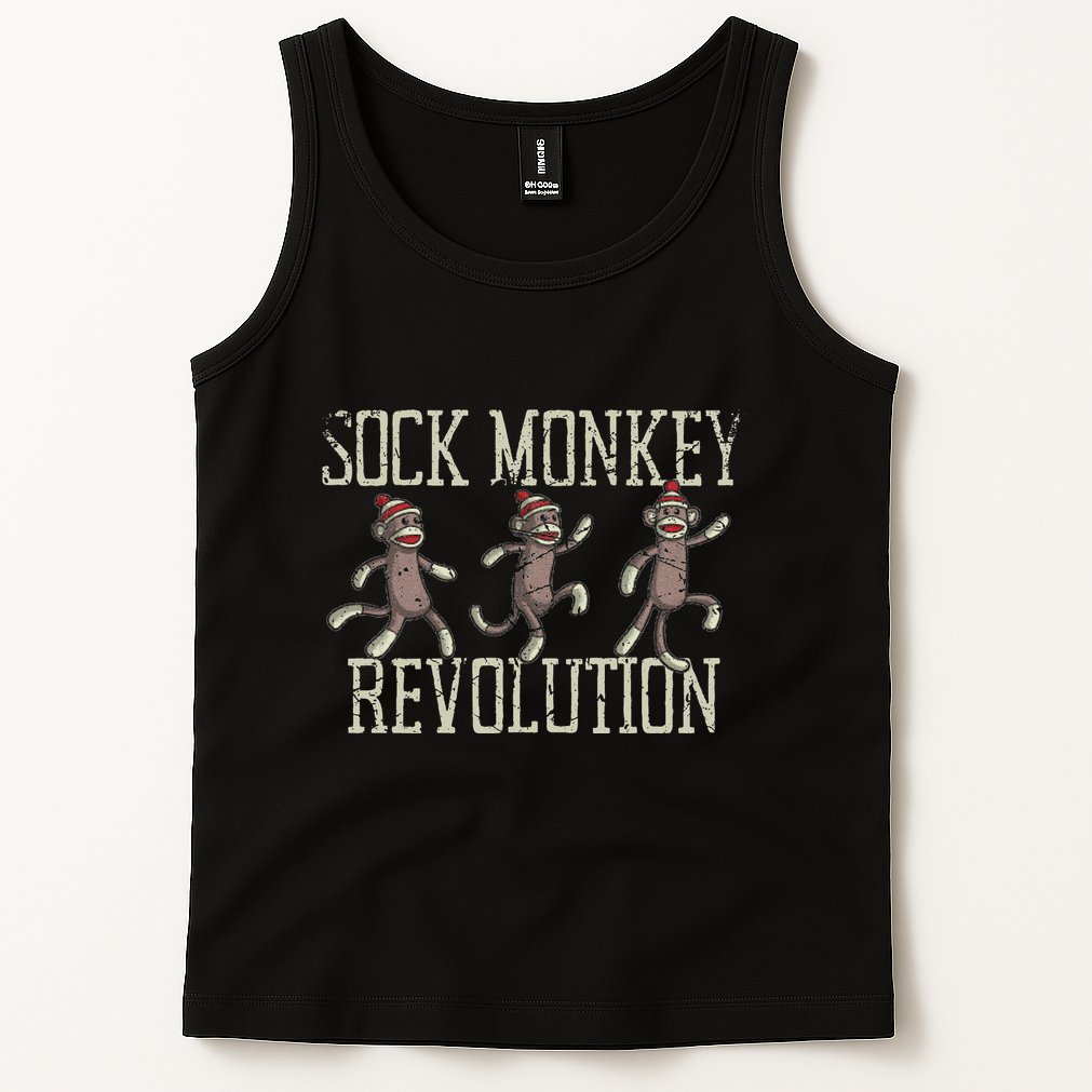 Sock Monkey Revolution Vintage Distressed Tank Top