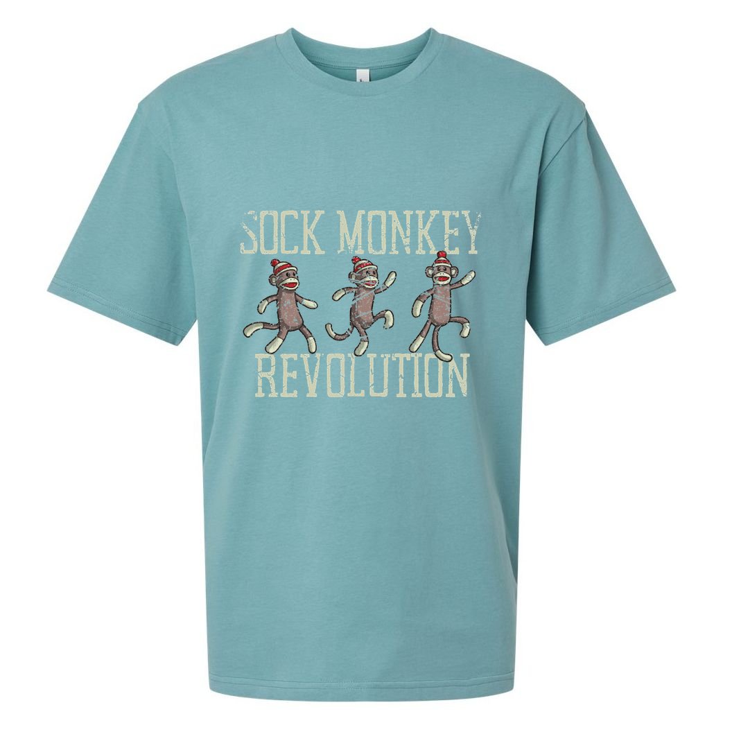 Sock Monkey Revolution Vintage Distressed Sueded Cloud Jersey T-Shirt