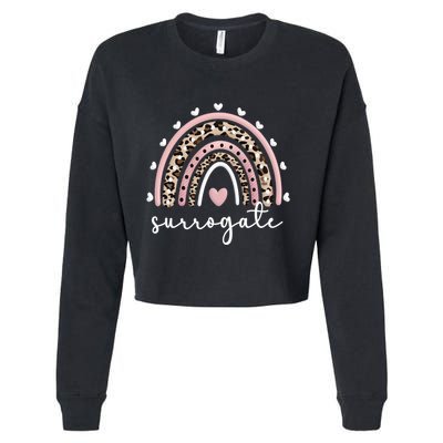 Surro Mama Rainbow Surrogate Mother Gestational Carrier Funny Gift Cropped Pullover Crew