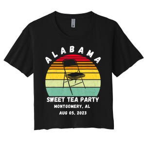 Survived Montgomery Riverfront Brawl Boat Sweet Tea Party Women's Crop Top Tee