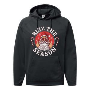 Santa Merry Rizz Mas Middle School Christmas Rizz The Season Performance Fleece Hoodie