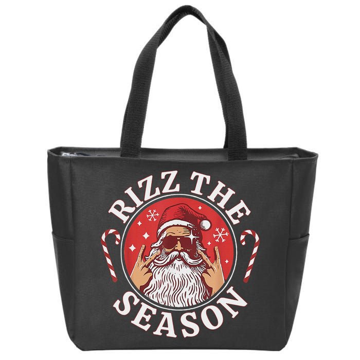 Santa Merry Rizz Mas Middle School Christmas Rizz The Season Zip Tote Bag