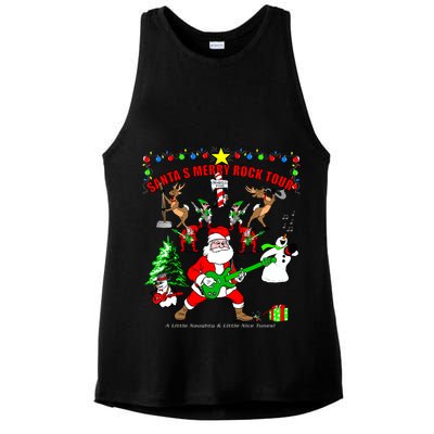 Santa's Merry Rock Tour Christmas Party Ladies PosiCharge Tri-Blend Wicking Tank