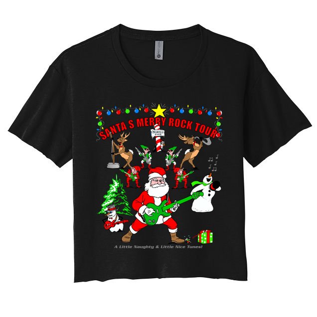 Santa's Merry Rock Tour Christmas Party Crop Top