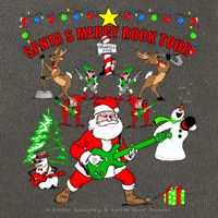 Santa's Merry Rock Tour Christmas Party Cotton Canvas Backpack