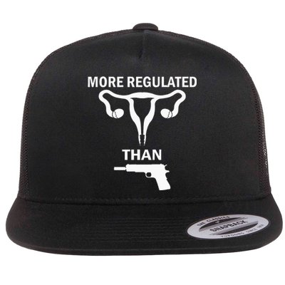 Sarcastic More Regulated Than Feminist Statement Flat Bill Trucker Hat