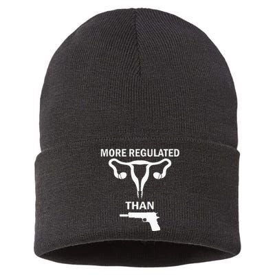 Sarcastic More Regulated Than Feminist Statement Sustainable Knit Beanie