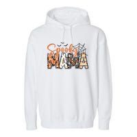 Spooky Mama Retro Halloween For Mother Garment-Dyed Fleece Hoodie