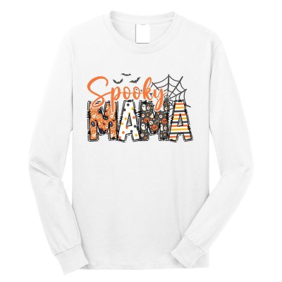 Spooky Mama Retro Halloween For Mother Long Sleeve Shirt