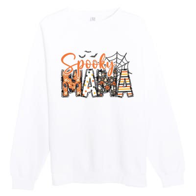 Spooky Mama Retro Halloween For Mother Premium Crewneck Sweatshirt