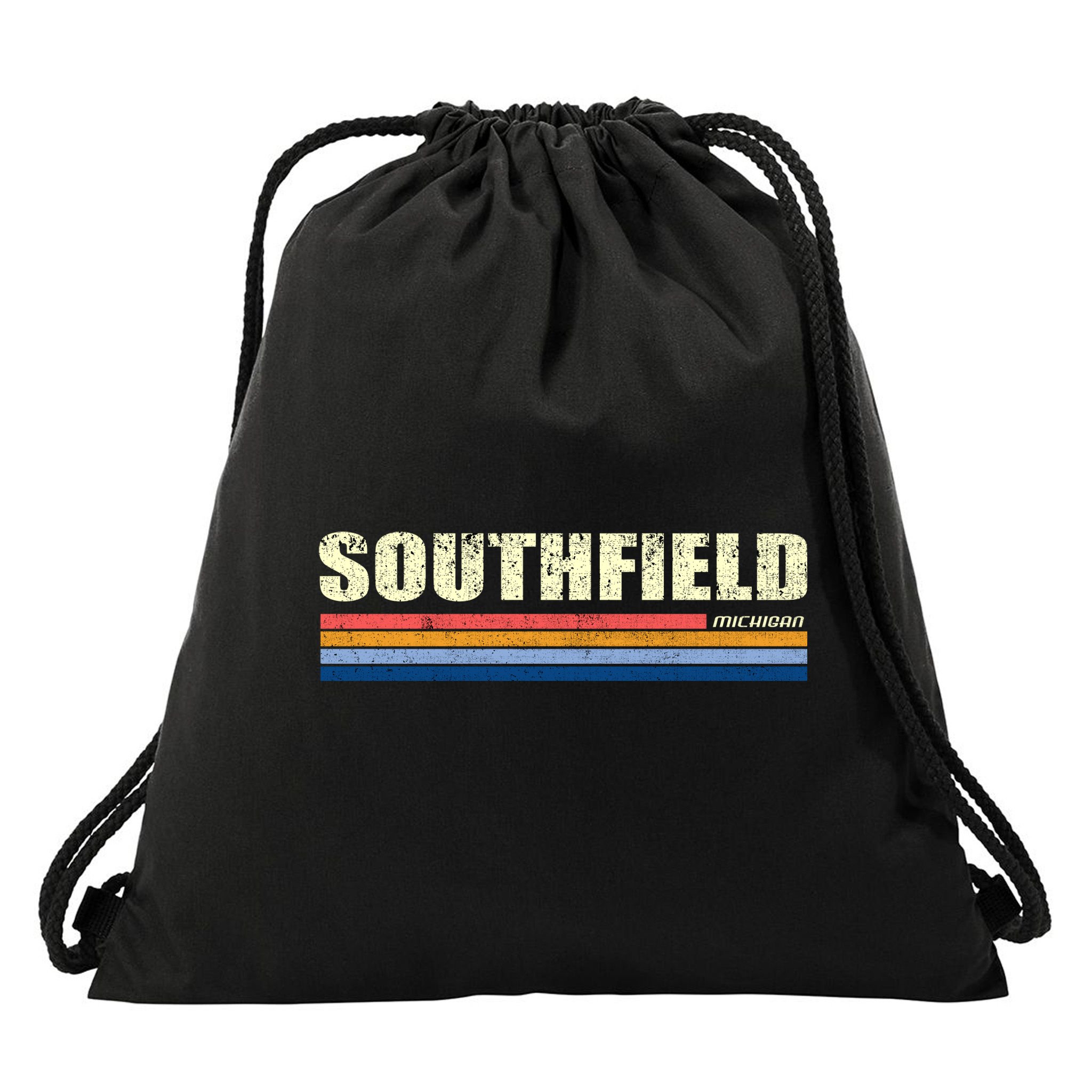 Southfield Michigan Retro Drawstring Bag
