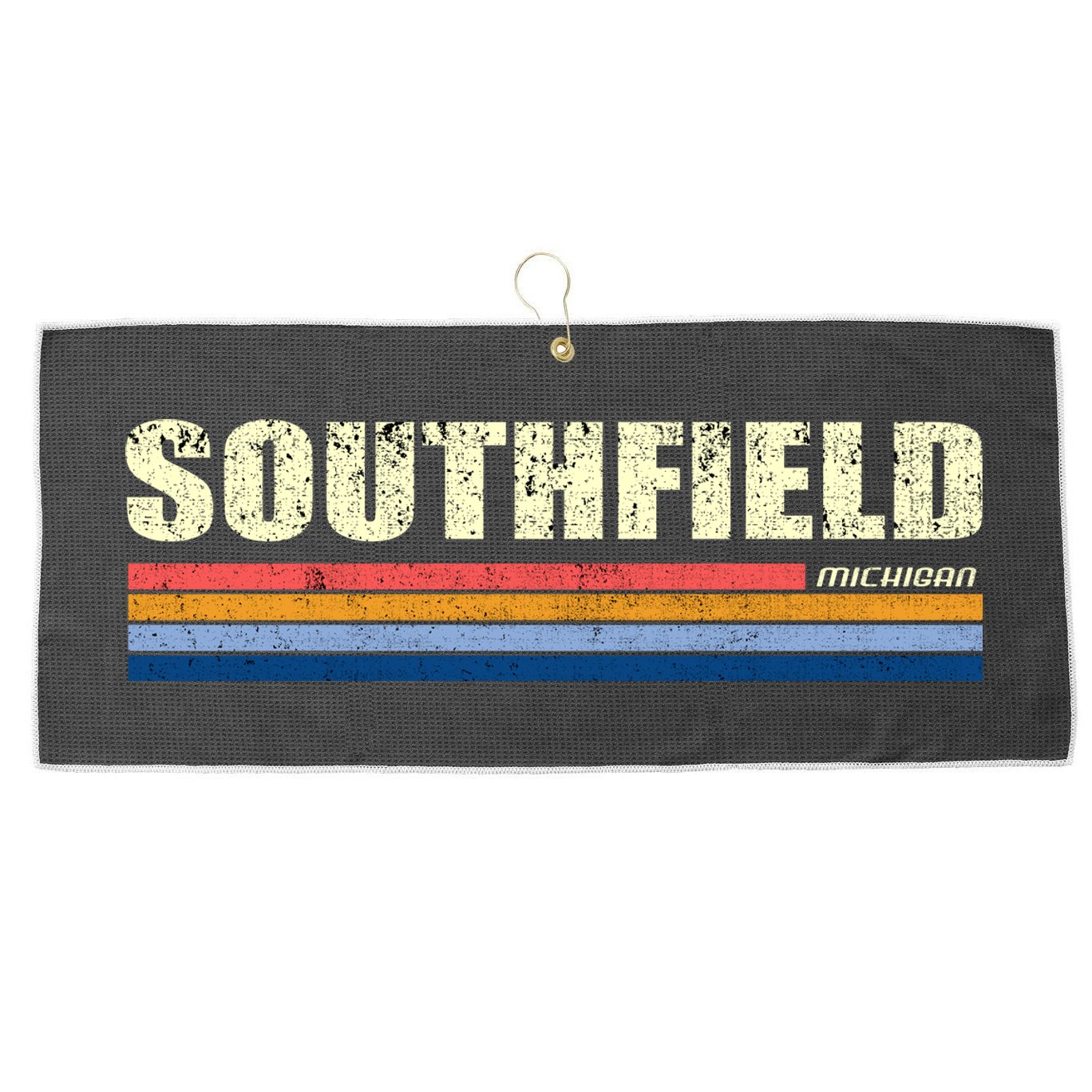 Southfield Michigan Retro Large Microfiber Waffle Golf Towel