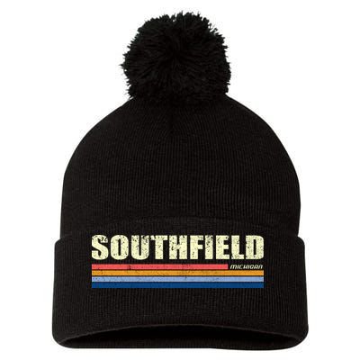 Southfield Michigan Retro Pom Pom 12in Knit Beanie