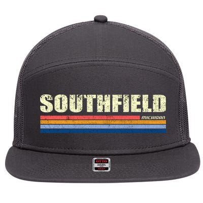 Southfield Michigan Retro 7 Panel Mesh Trucker Snapback Hat