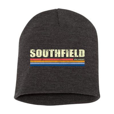 Southfield Michigan Retro Short Acrylic Beanie