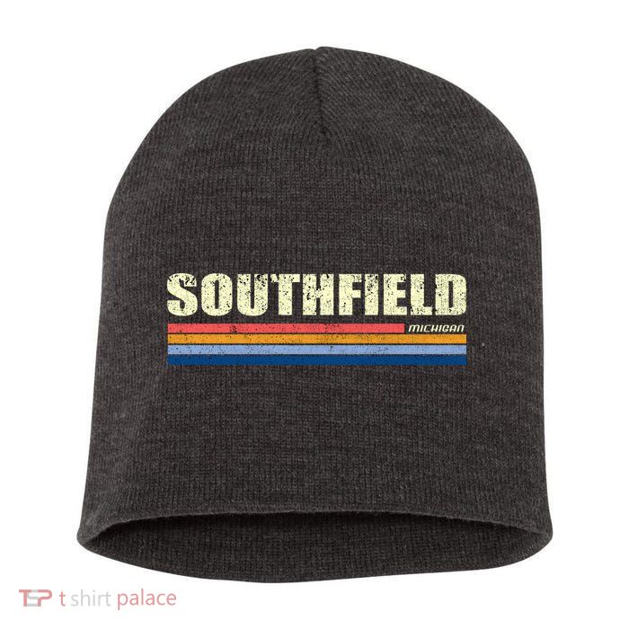 Southfield Michigan Retro Short Acrylic Beanie