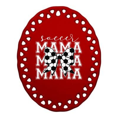 Soccer Mama Retro Groovy Soccer Softball Mom Ceramic Oval Ornament