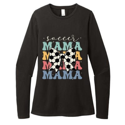 Soccer Mama Retro Groovy Soccer Softball Mom Womens CVC Long Sleeve Shirt