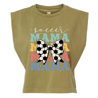 Soccer Mama Retro Groovy Soccer Softball Mom Garment-Dyed Women's Muscle Tee