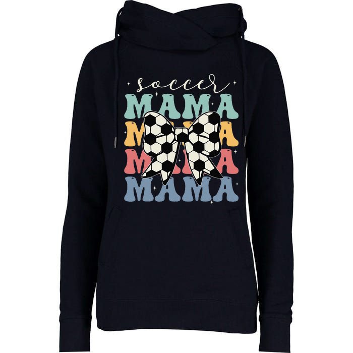 Soccer Mama Retro Groovy Soccer Softball Mom Womens Funnel Neck Pullover Hood