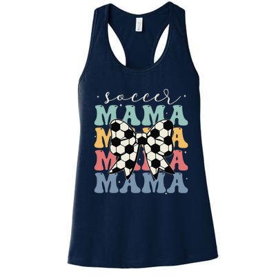 Soccer Mama Retro Groovy Soccer Softball Mom Women's Racerback Tank