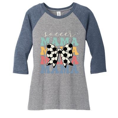 Soccer Mama Retro Groovy Soccer Softball Mom Women's Tri-Blend 3/4-Sleeve Raglan Shirt