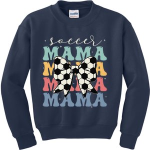 Soccer Mama Retro Groovy Soccer Softball Mom Kids Sweatshirt