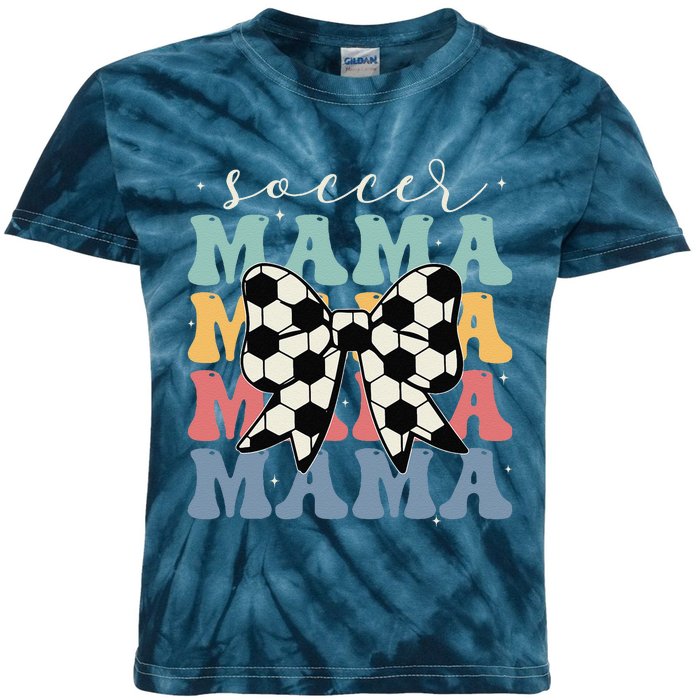 Soccer Mama Retro Groovy Soccer Softball Mom Kids Tie-Dye T-Shirt