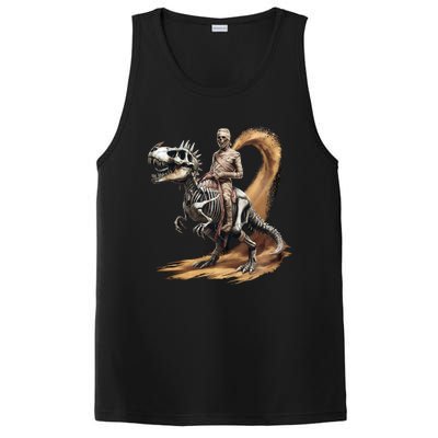 Scary Mummy Riding A Skeleton Dinosaur Cool Wicked Meaningful Gift PosiCharge Competitor Tank