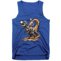 Scary Mummy Riding A Skeleton Dinosaur Cool Wicked Meaningful Gift Tank Top