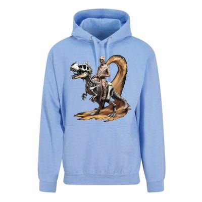 Scary Mummy Riding A Skeleton Dinosaur Cool Wicked Meaningful Gift Unisex Surf Hoodie