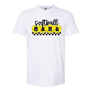 Softball Mama Retro Checkered Mama Softstyle CVC T-Shirt