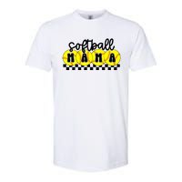 Softball Mama Retro Checkered Mama Softstyle CVC T-Shirt