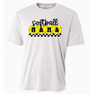 Softball Mama Retro Checkered Mama Cooling Performance Crew T-Shirt