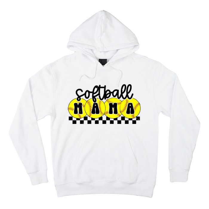 Softball Mama Retro Checkered Mama Hoodie