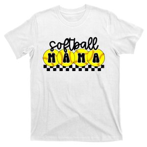 Softball Mama Retro Checkered Mama T-Shirt