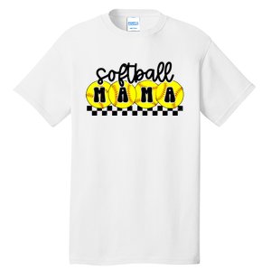 Softball Mama Retro Checkered Mama Tall T-Shirt