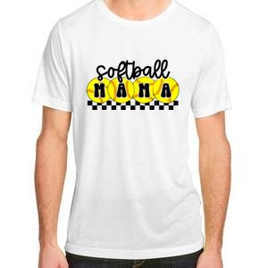 Softball Mama Retro Checkered Mama Adult ChromaSoft Performance T-Shirt