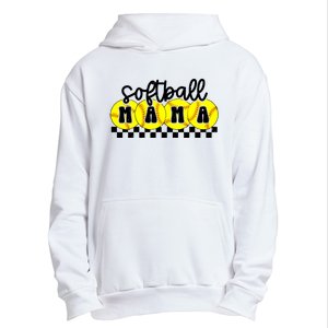 Softball Mama Retro Checkered Mama Urban Pullover Hoodie