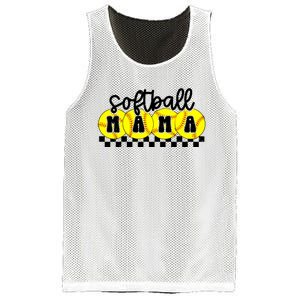 Softball Mama Retro Checkered Mama Mesh Reversible Basketball Jersey Tank