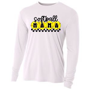 Softball Mama Retro Checkered Mama Cooling Performance Long Sleeve Crew