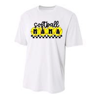 Softball Mama Retro Checkered Mama Performance Sprint T-Shirt