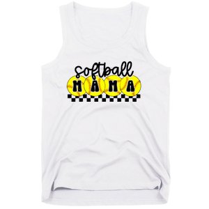 Softball Mama Retro Checkered Mama Tank Top