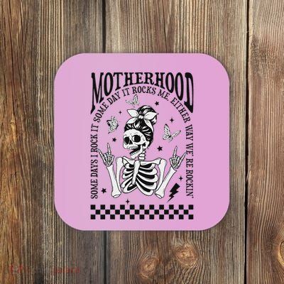 Skeleton Mom Rocking Motherhood Edgy Style Coaster