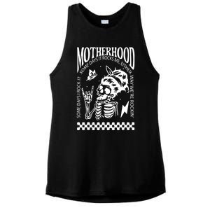 Skeleton Mom Rocking Motherhood Some Days I Rock It Gift Ladies PosiCharge Tri-Blend Wicking Tank