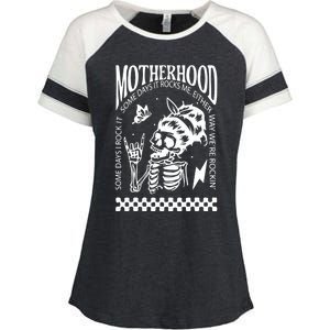 Skeleton Mom Rocking Motherhood Some Days I Rock It Gift Enza Ladies Jersey Colorblock Tee