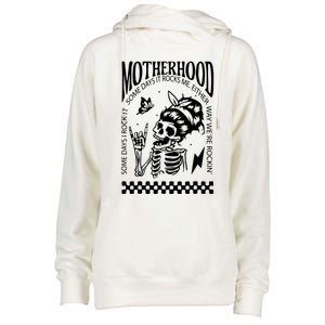 Skeleton Mom Rocking Motherhood Some Days I Rock It Gift Womens Funnel Neck Pullover Hood