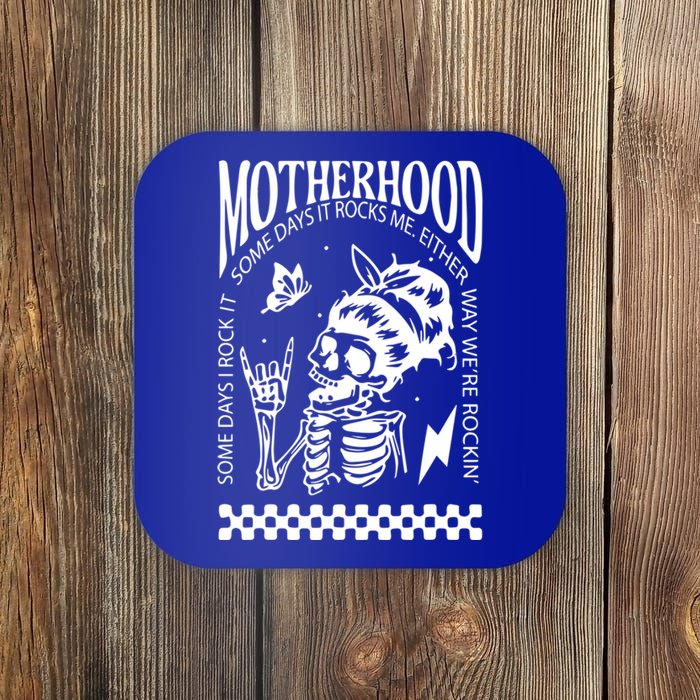 Skeleton Mom Rocking Motherhood Some Days I Rock It Gift Coaster