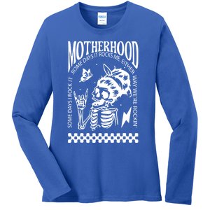 Skeleton Mom Rocking Motherhood Some Days I Rock It Gift Ladies Long Sleeve Shirt