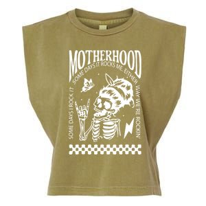 Skeleton Mom Rocking Motherhood Some Days I Rock It Gift Garment-Dyed Women's Muscle Tee